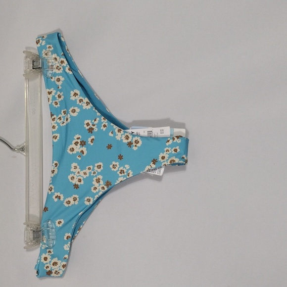NWT Roxy PT Beach Classic Tanga Mini Coverage Floral  Bikini Bottom Women's Sz L - Picture 1 of 7
